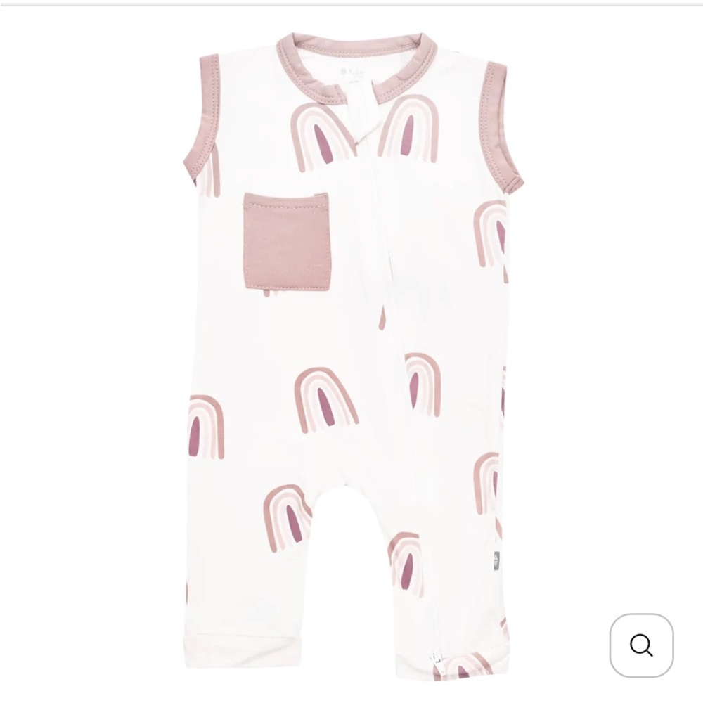 Kyte baby rainbow romper and matching bow size 6-12m